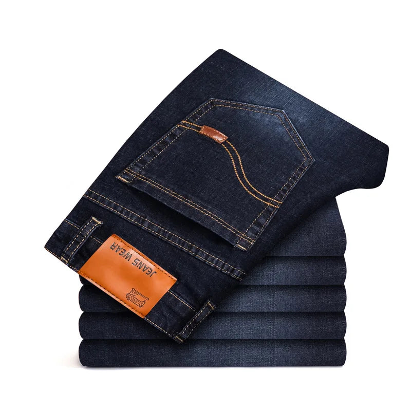 2022 New Men Stretch Jeans Male Classic Elasticity Business jeans men fashion comfortable Solid slim straight long Denim pants