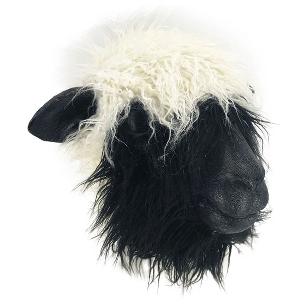 Sheep Mask Farm Lamb Ram Animal Latex Fancy Dress Up Halloween Adult Costume Mask