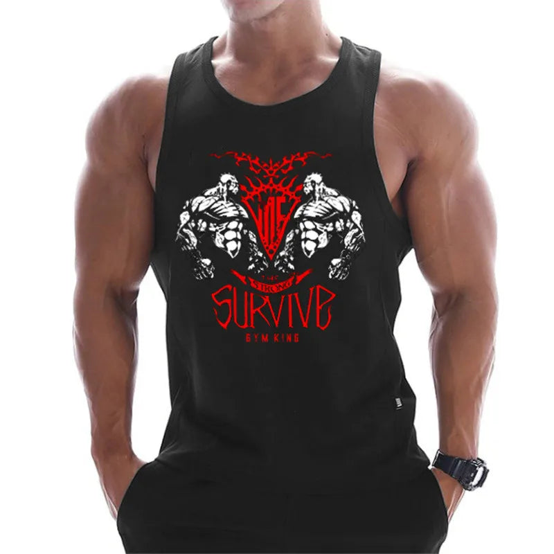 Fitness Clothing  Men Muscle Shirt  Cotton Men Tank Top Workout Bodybuilding Men Sportwear Tank Top Sleeveless Vest
