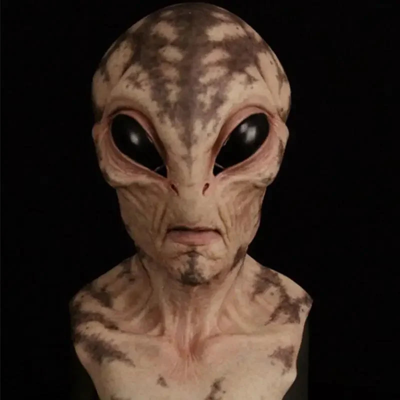 UFO Space Prop Helmet Mask Halloween Cosplay Alien Mask Latex Headdress Halloween Funny Horror Party Costume Funny Props