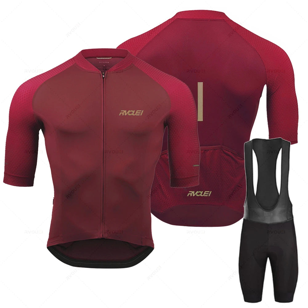 2025 Rvouei Pro Team Bicycle Clothing Men New Road Bike Wear Racing Clothes Breathable Cycling Jersey Set Ropa Ciclismo Maillot