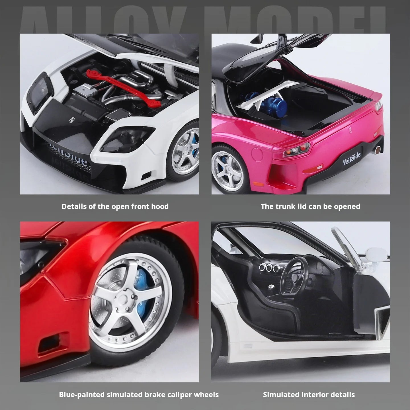 1:24 Boxed RX7 Fast & Furious 3 Han's Iconic Ride Exquisite Die-Cast Alloy Supercar Model Decorative Gift Ornament