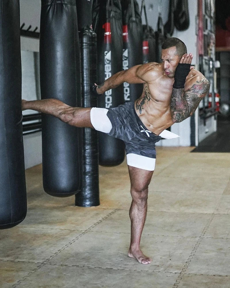 Camo Shorts Men 2 in 1 Double-deck Quick Dry Beach Bottoms Fitness Breathable Gym Training Jogging Short Pants Summer Shorts Men