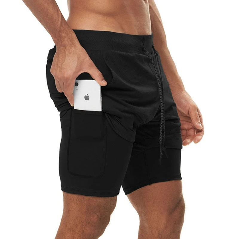 Camo Shorts Men 2 in 1 Double-deck Quick Dry Beach Bottoms Fitness Breathable Gym Training Jogging Short Pants Summer Shorts Men