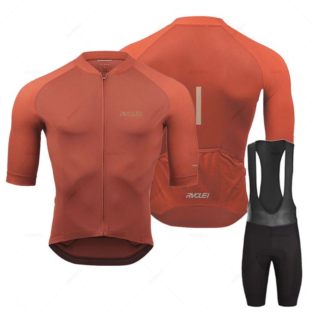 2025 Rvouei Pro Team Bicycle Clothing Men New Road Bike Wear Racing Clothes Breathable Cycling Jersey Set Ropa Ciclismo Maillot