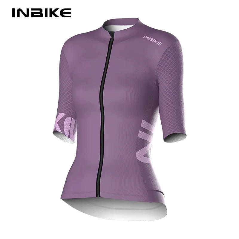 INBIKE Summer Cycling Jerseys Women Biking Shirts for Riding Slim Fit Bicycle Tops Shirts Clothing Quick Dry Road Bike Clothes