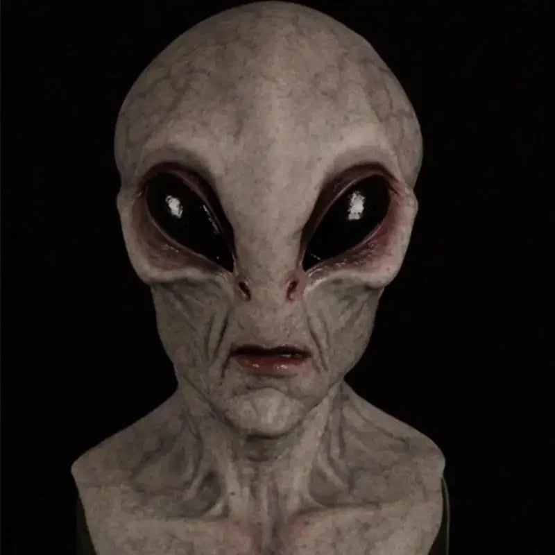 UFO Space Prop Helmet Mask Halloween Cosplay Alien Mask Latex Headdress Halloween Funny Horror Party Costume Funny Props