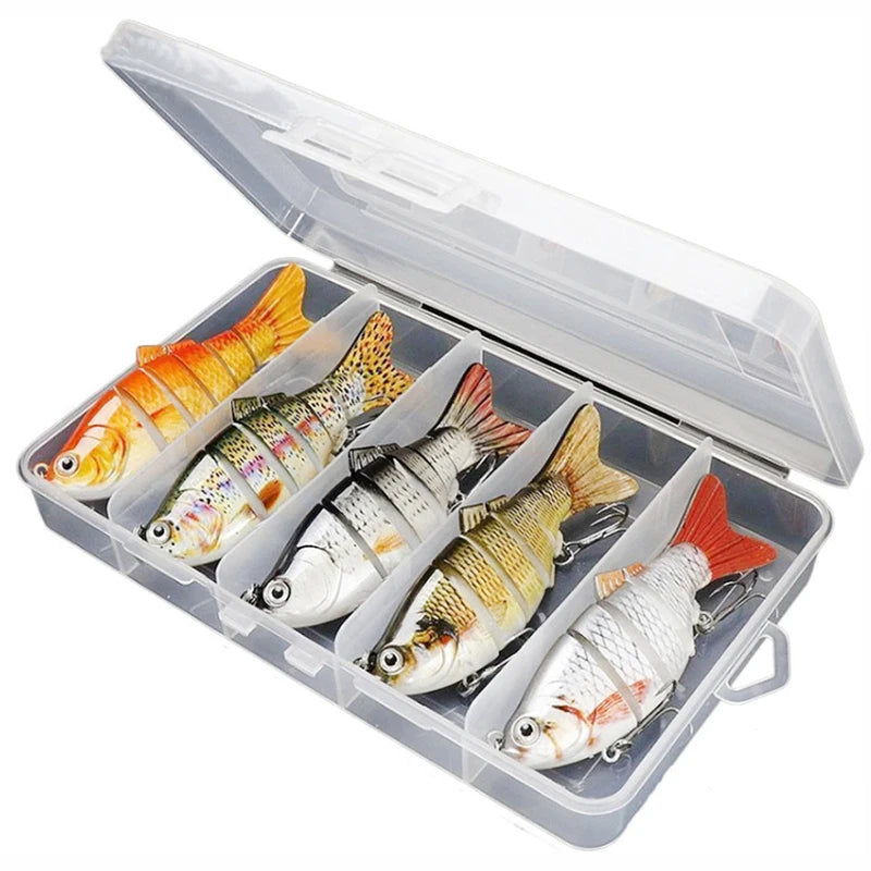 Fishing Lures for Freshwaterand Saltwat Slow Sinking Multi Jointed Swimbaits, Lifelike Lures for Bass Trout Crappie Walleye Pike