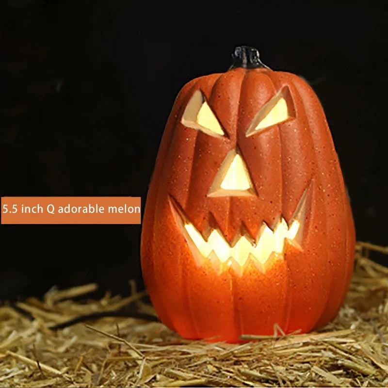 Festive Halloween LED Pumpkin Lantern Spooky Ornament for Household Bar Party Scene Decoration Holiday Indoor Layout Supplies