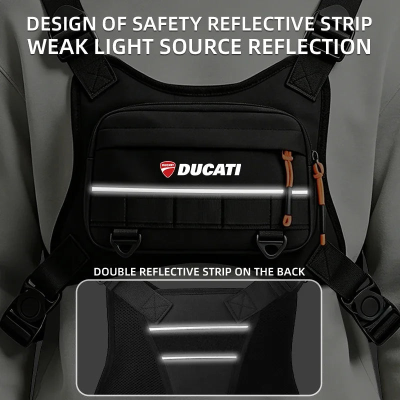 Motorcycle Race Bag Sports Tactical Pouch Camping Backpack Chest Pack Vest bag for DUCATI Streetfighter V4 SP V2 PANIGALE V2 V4