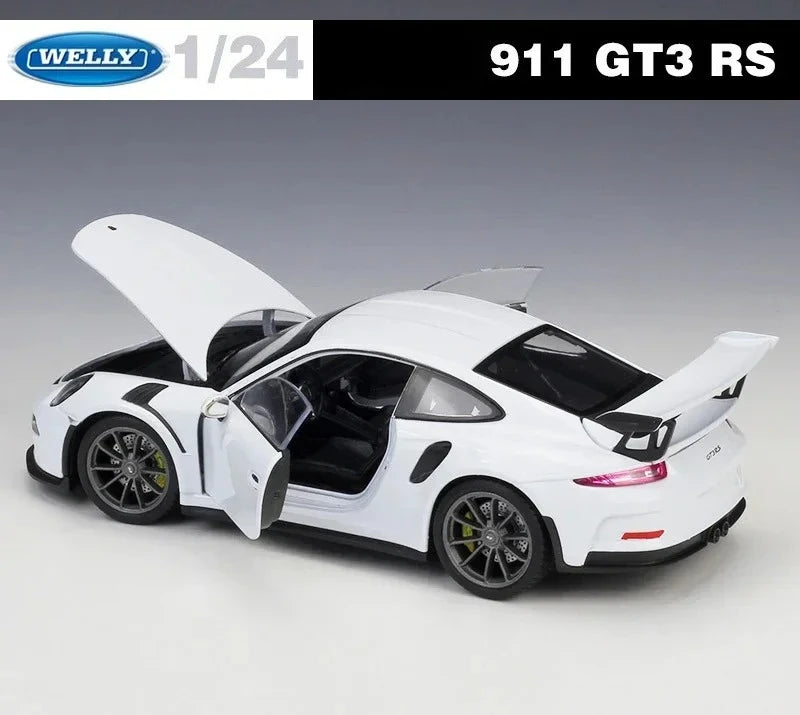 WELLY 1:24 Porsche 911 (997) GT3 RS Simulator Diecast Alloy Car Model Collectible Toy Gift