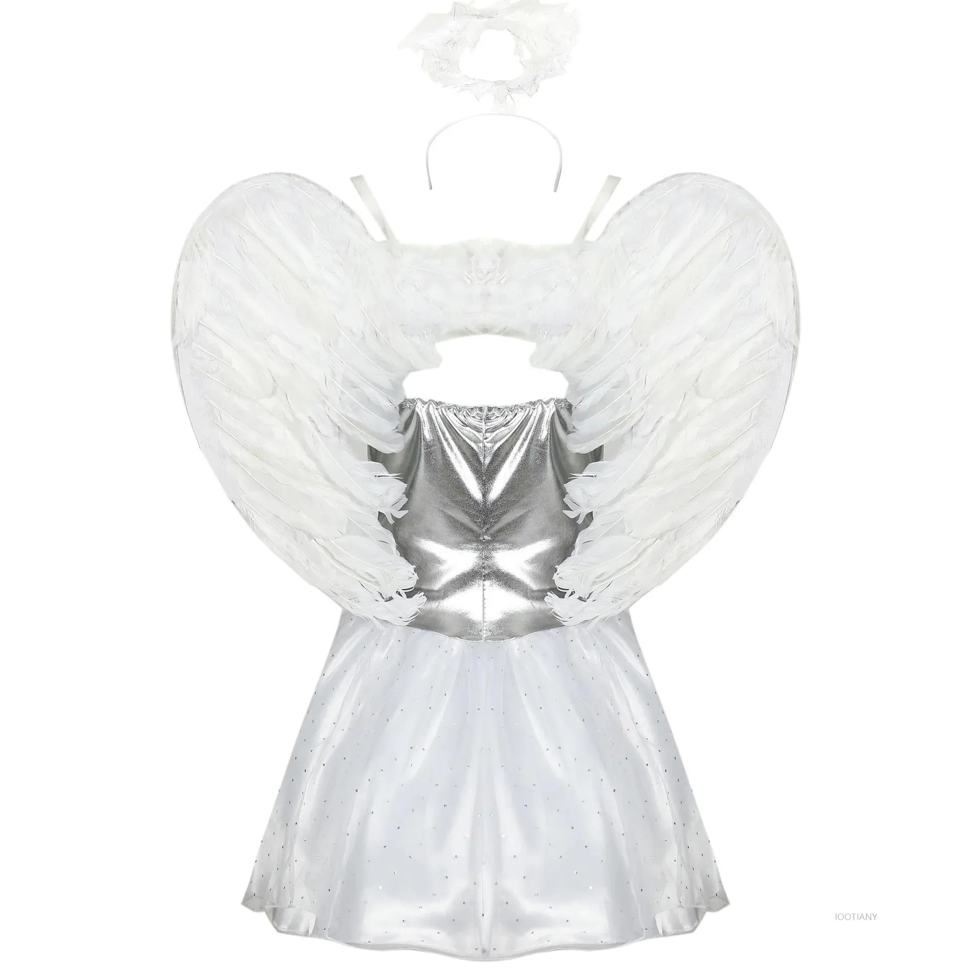 Halloween Day of the Dead Carnival Halo Wings Fallen Angel Costume Party Ballet Tutu Demon Queen Witch Cosplay Dress