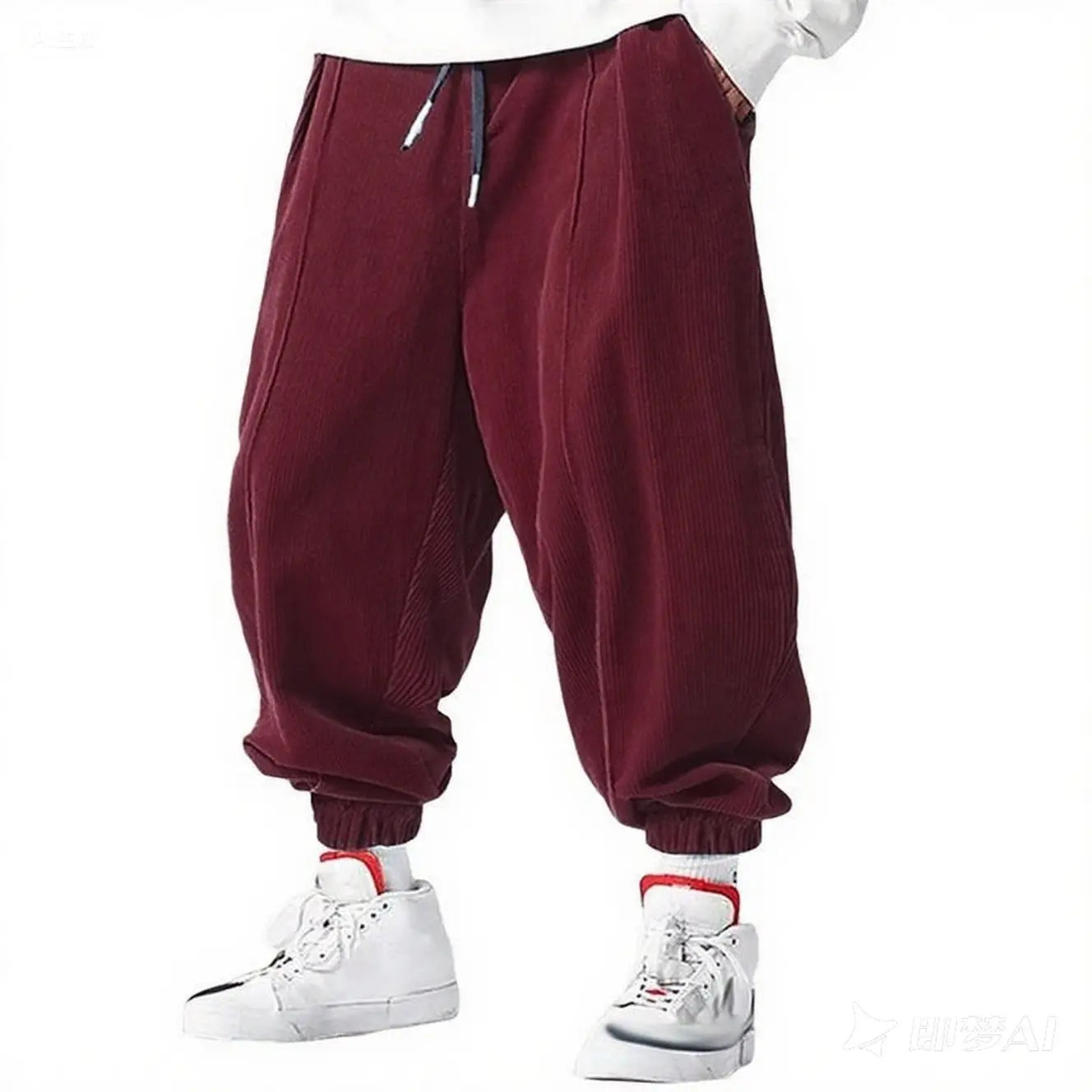 Fall Men's Casual Loose Drawstring Pants - Fashion High-End Hip-Hop Style Premium Corduroy - Trendy Cuffed Pants