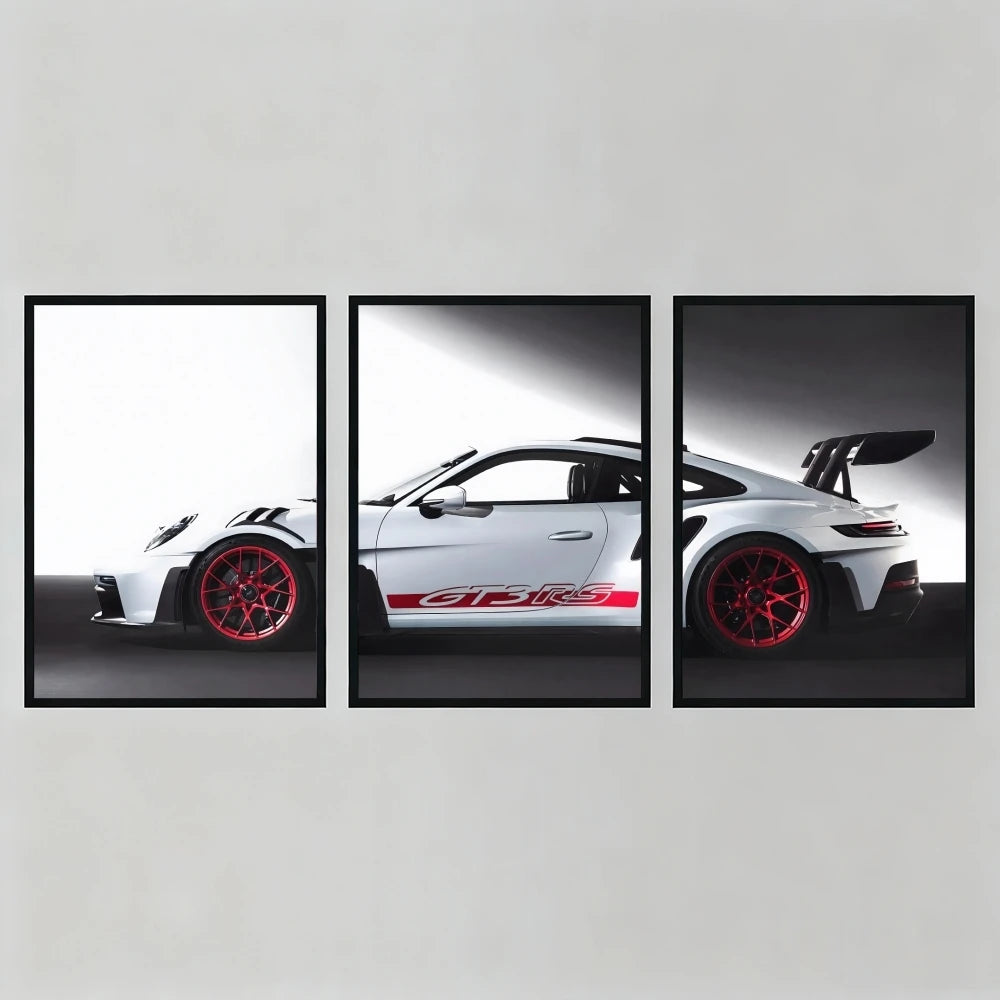 Classic Luxury Sports Car GT3-RS Painting Calligraphy Wall Art Canvas Oil Painting Poster Print Home Garage Decor Car Fan Gift