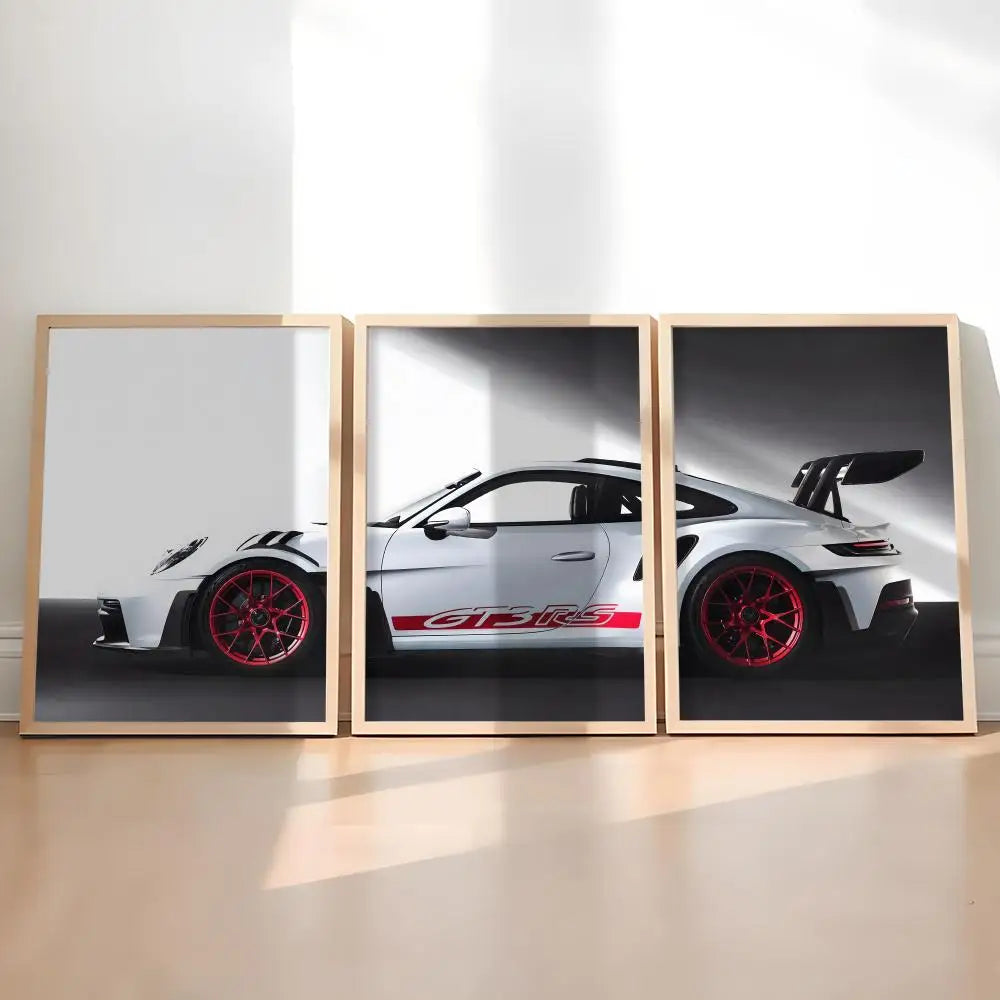 Classic Luxury Sports Car GT3-RS Painting Calligraphy Wall Art Canvas Oil Painting Poster Print Home Garage Decor Car Fan Gift