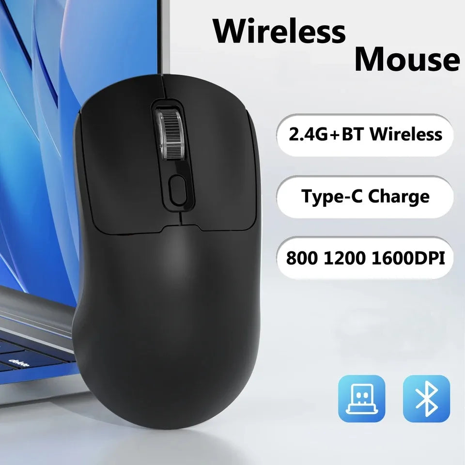 Bluetooth 5.4 Mouse 2.4G Wireless Mouse Dual Mode Slient Mouse Rechargeable Gaming Mouse Mice for PC Computer Laptop Macbook
