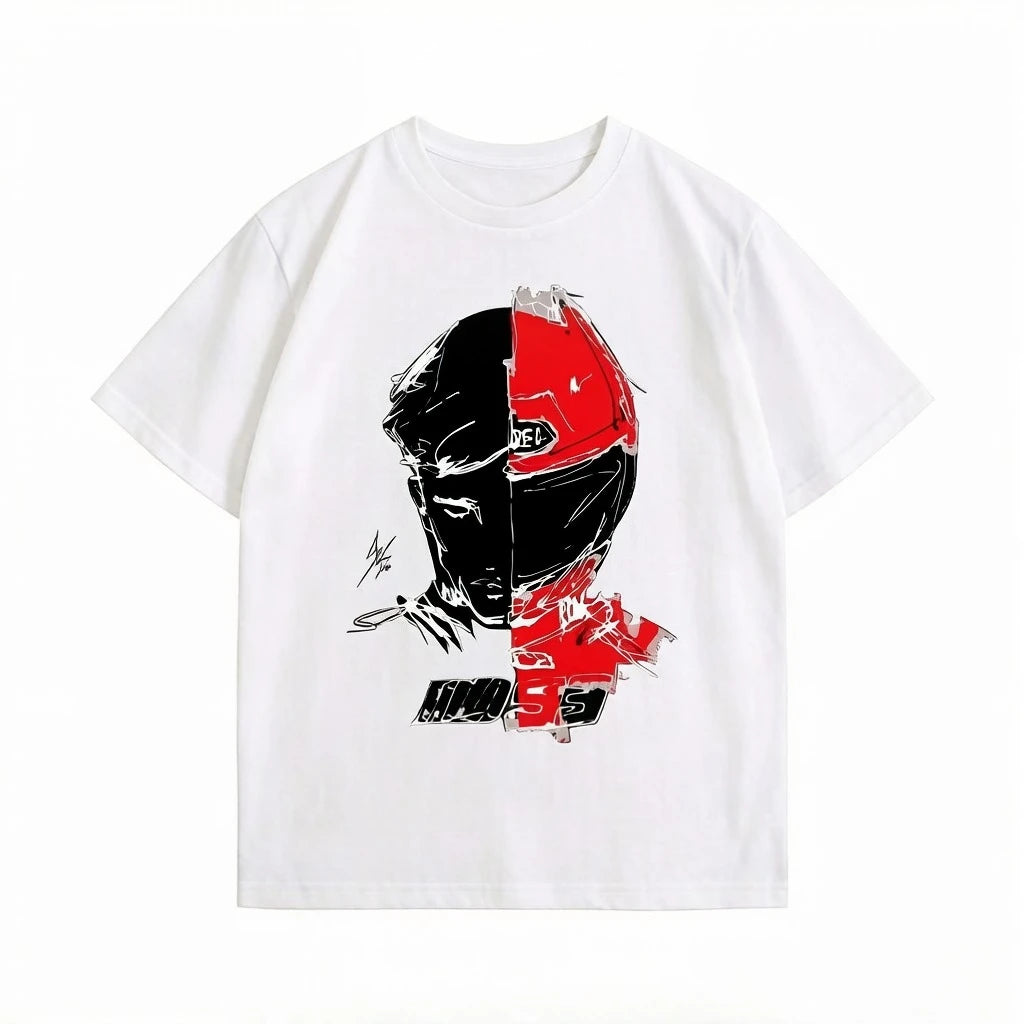 Ducati Team Marquis Brothers No. 93 Motorcycle Riding Around Short Sleeved Fall Men and Women Pure Cotton Top Loose