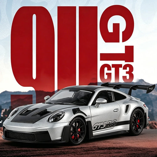 1:24 911 GT3 RS Sports Car  High Quality Alloy Car Model Sound and Light Pull Back Car Model Collectibles Birthday Gift