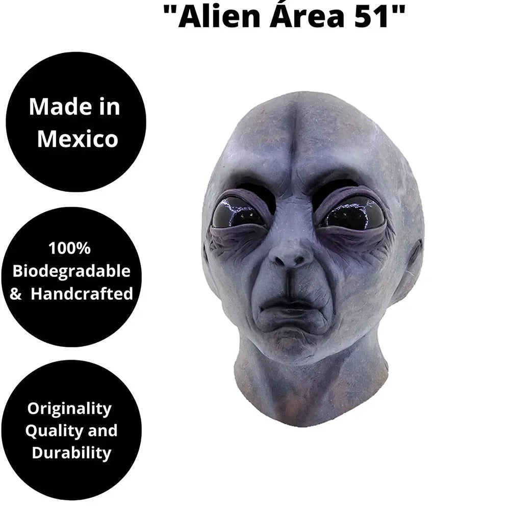 UFO Space Prop Helmet Mask Halloween Cosplay Alien Mask Latex Headdress Halloween Funny Horror Party Costume Funny Props