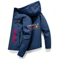 2026 Red Bull Racing Jacket for Men, Windproof Hooded Outdoor Sports Windbreaker, Casual Racing Style Jacket