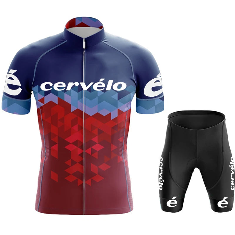 Cycling Clothes Shorts Men Cycle Jersey Short Sleeves Cervélo Team Mtb Tricuta Man Set Suit Men's Pants Gel Bicycle Outfit Bib