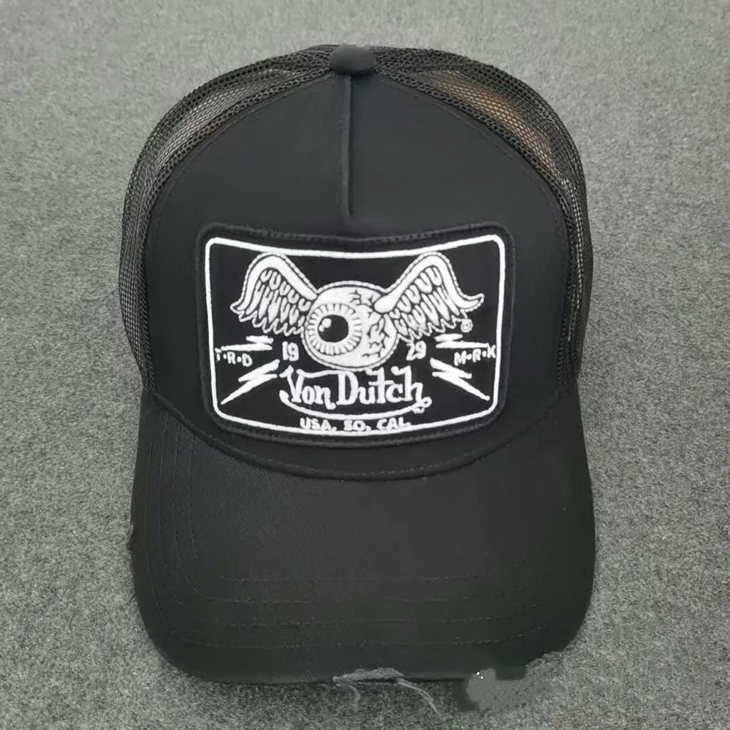 Casual fashion VON Baseball Cap Breathable shade Alphabet embroidery Sunblock Mesh Embroidered DUTCH Trucker Hat
