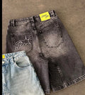 Vintage Y2k Men Women Harajuku Short Jeans Washed Embroidery American Retro Man Denim shorts Summer Loose Hip Hop Streetwear
