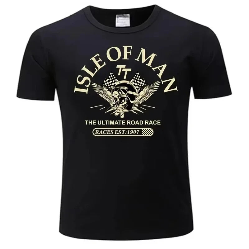 Men's Tshirt Isle of Man TT Races Skull Helmet T-Shirt 2025 Fashion Tees EST1907