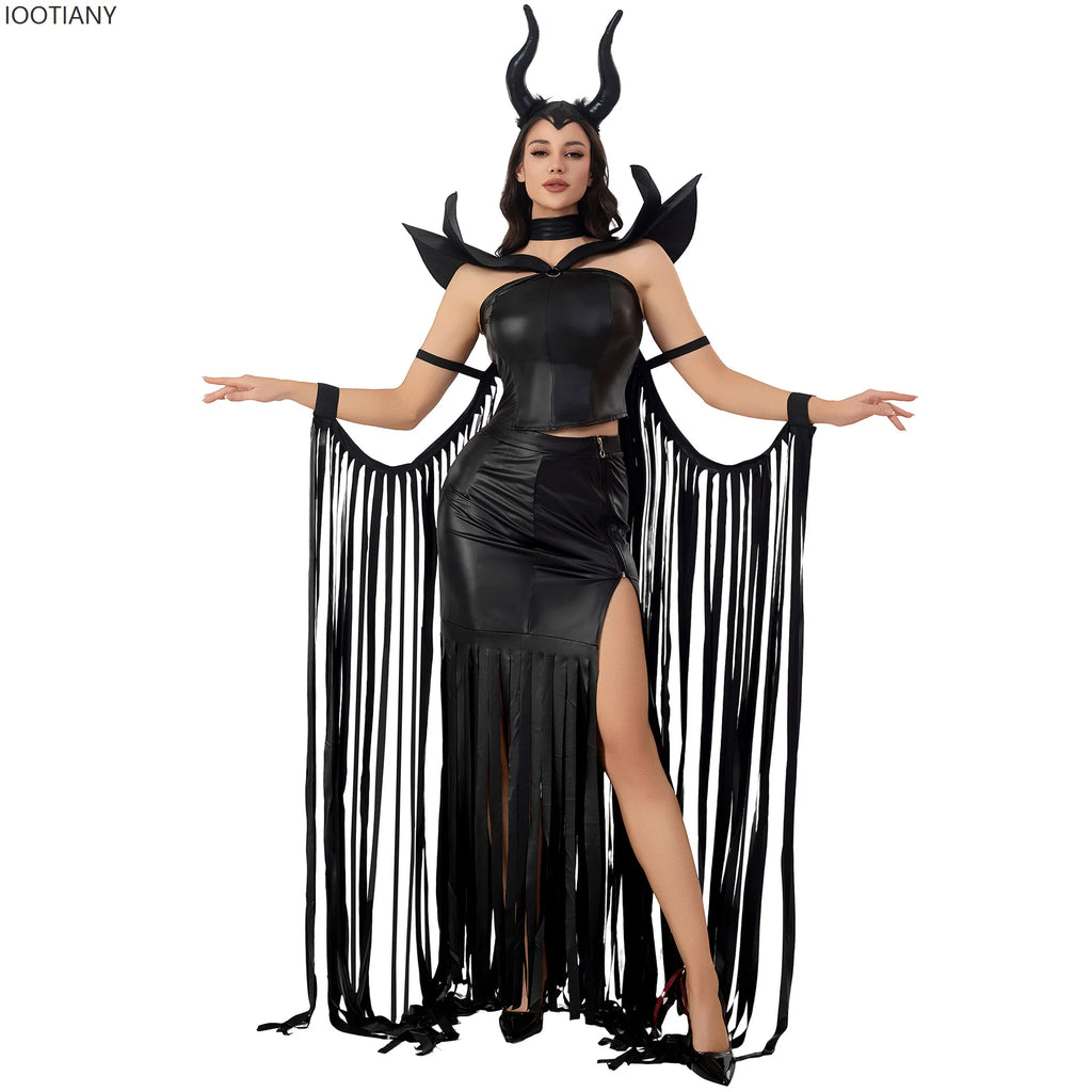 Deluxe Halloween Sleeping Beauty Evil Witch Cosplay Costume Masquerade Horror Vampire Queen Fancy Dress Party Role Play Costume