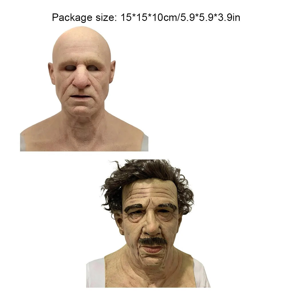 Old Man Mask Halloween Party April Fool’s Day Party Supplies Thriller Cosplay Props Wrinkle Full For Head Mask Face Masks