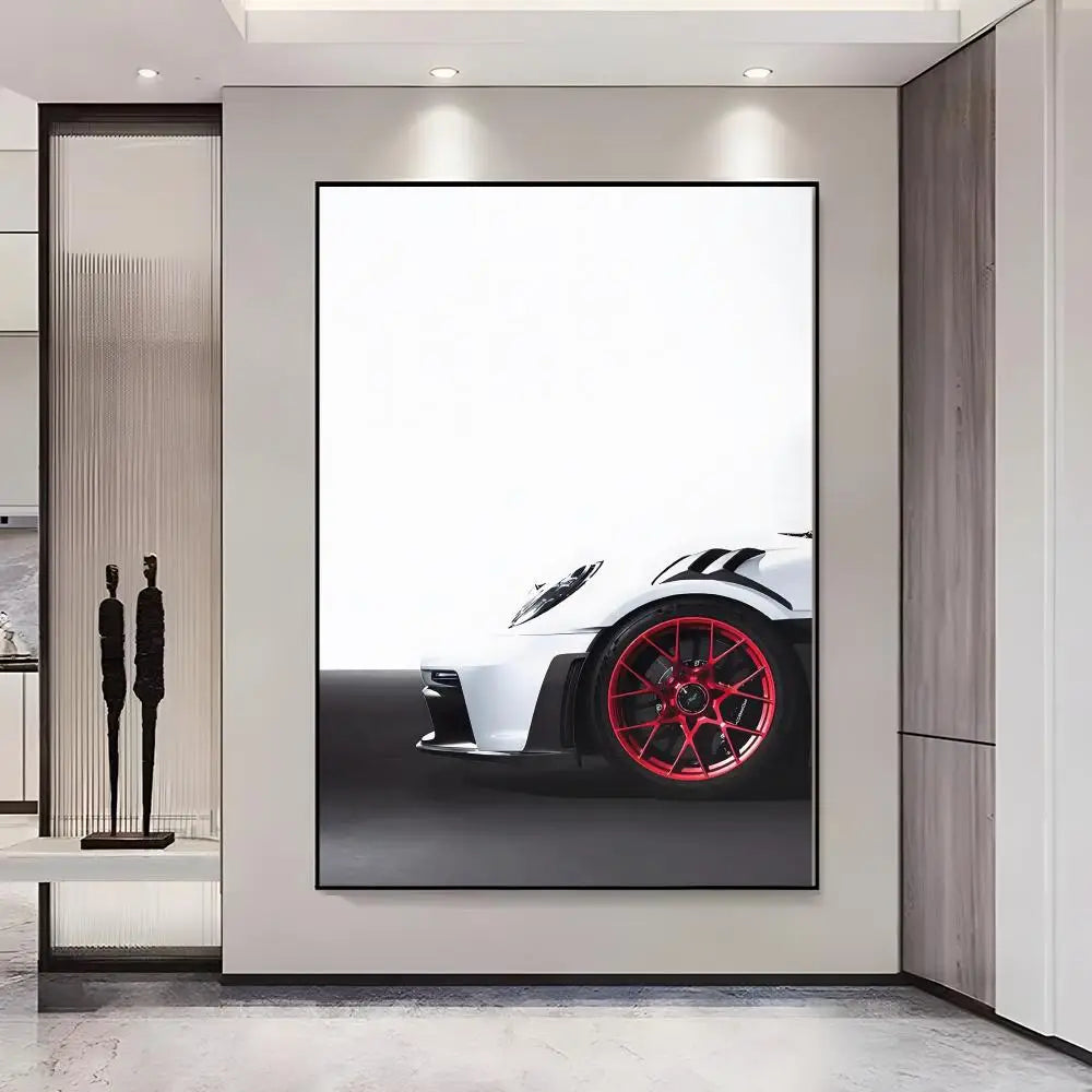 Classic Luxury Sports Car GT3-RS Painting Calligraphy Wall Art Canvas Oil Painting Poster Print Home Garage Decor Car Fan Gift