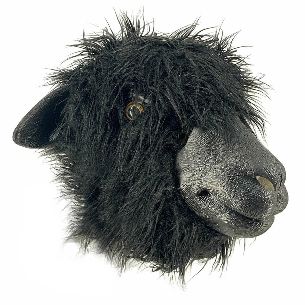 Sheep Mask Farm Lamb Ram Animal Latex Fancy Dress Up Halloween Adult Costume Mask