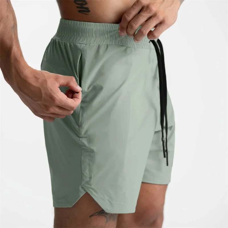 Men Running Bodybuilding Shorts Man Summer Gyms Workout shorts Male Breathable Quick Dry Sportswear Jogger multi-pocket Shorts