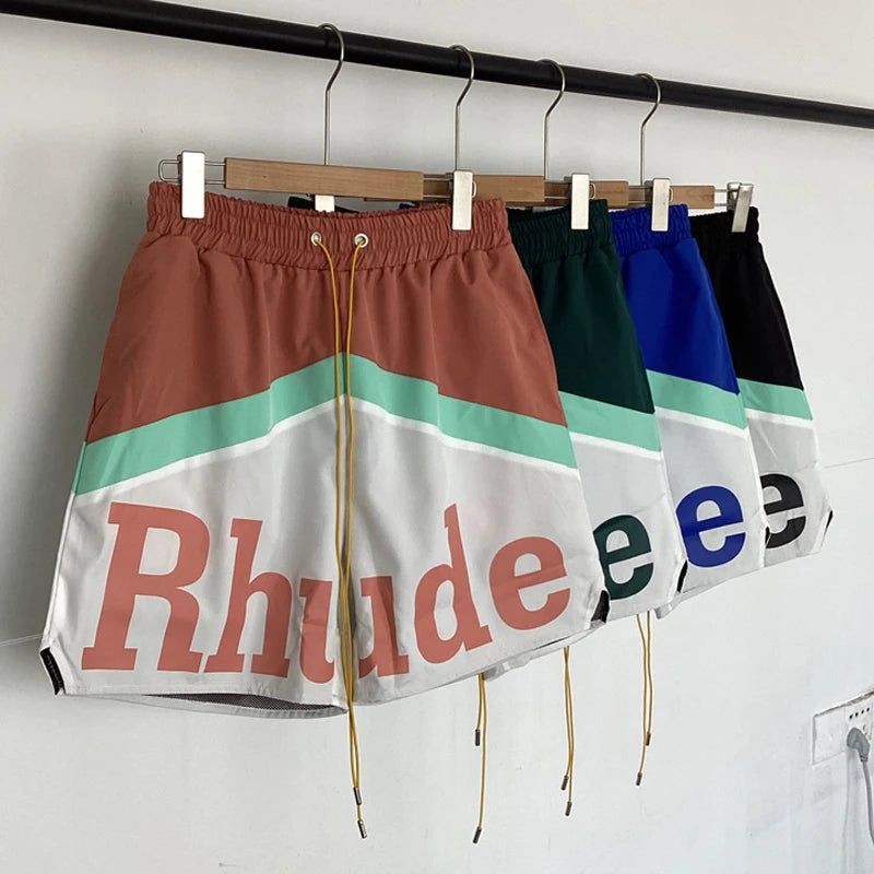 High Quality Streetwear Multi-color Rhude Beach Shorts Men Women Loose Breathable Casual Shorts