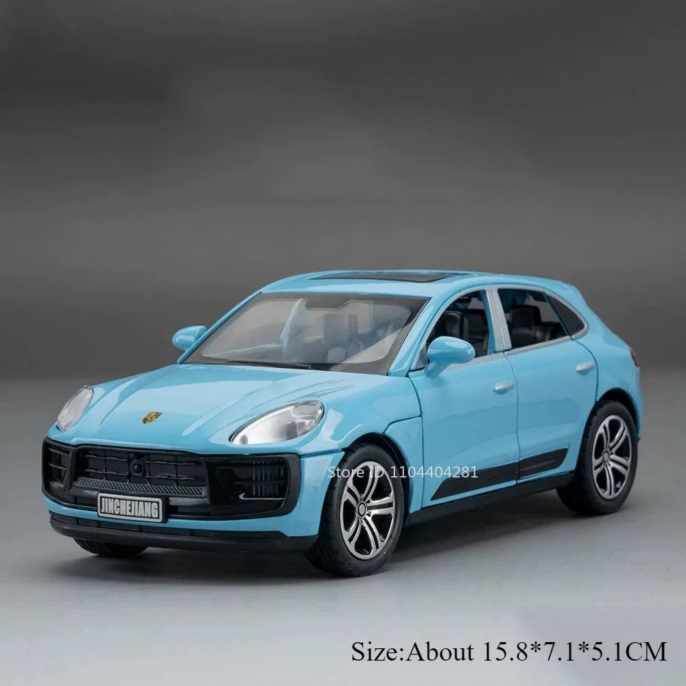 1:32 911 GT3 RS Macan Alloy Sports Car Diecast Model Toys Ornament Doors Opened Sound Light Pull Back Vehices Kids Festival Gift