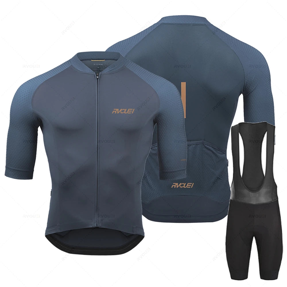 2025 Rvouei Pro Team Bicycle Clothing Men New Road Bike Wear Racing Clothes Breathable Cycling Jersey Set Ropa Ciclismo Maillot