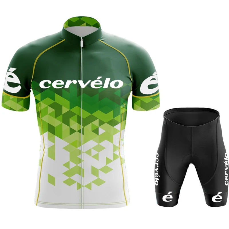 Cycling Clothes Shorts Men Cycle Jersey Short Sleeves Cervélo Team Mtb Tricuta Man Set Suit Men's Pants Gel Bicycle Outfit Bib