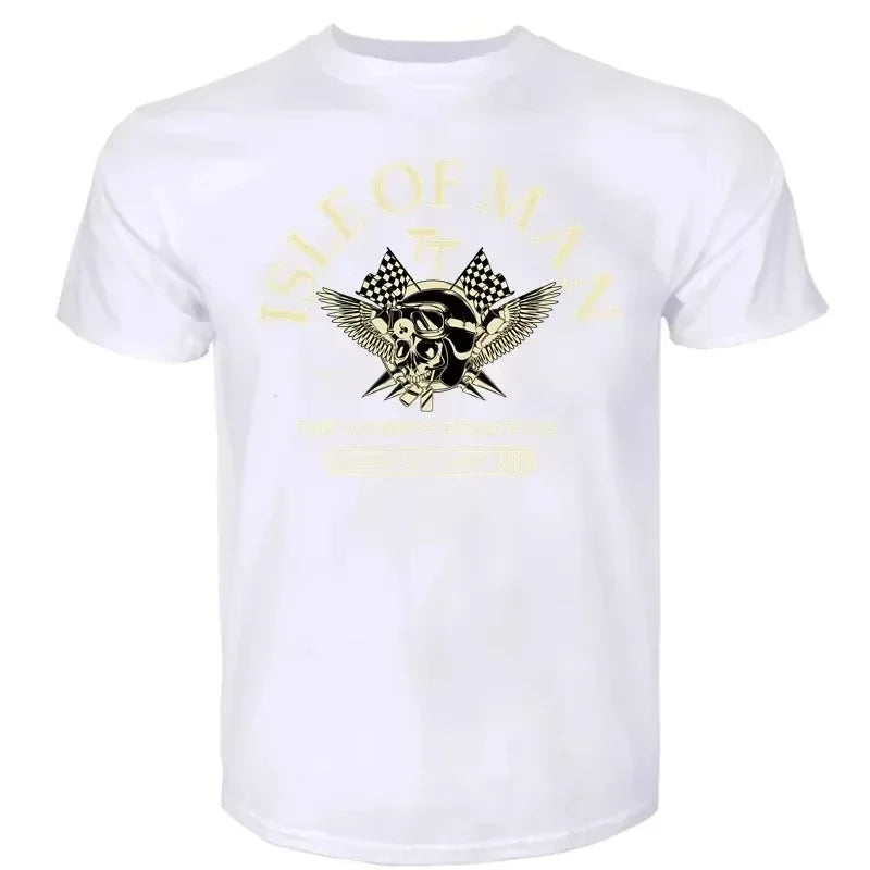 Men's Tshirt Isle of Man TT Races Skull Helmet T-Shirt 2025 Fashion Tees EST1907