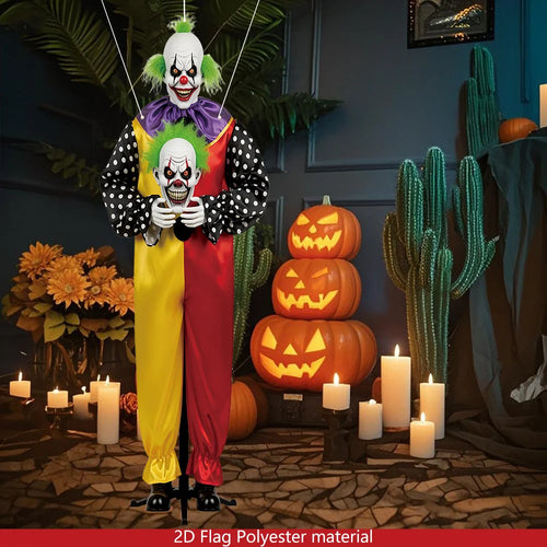 1pcs 2D Halloween Horror Evil Joker Hanging Background Cloth Halloween Terror Atmosphere Indoor and Outdoor Decoration Supplies