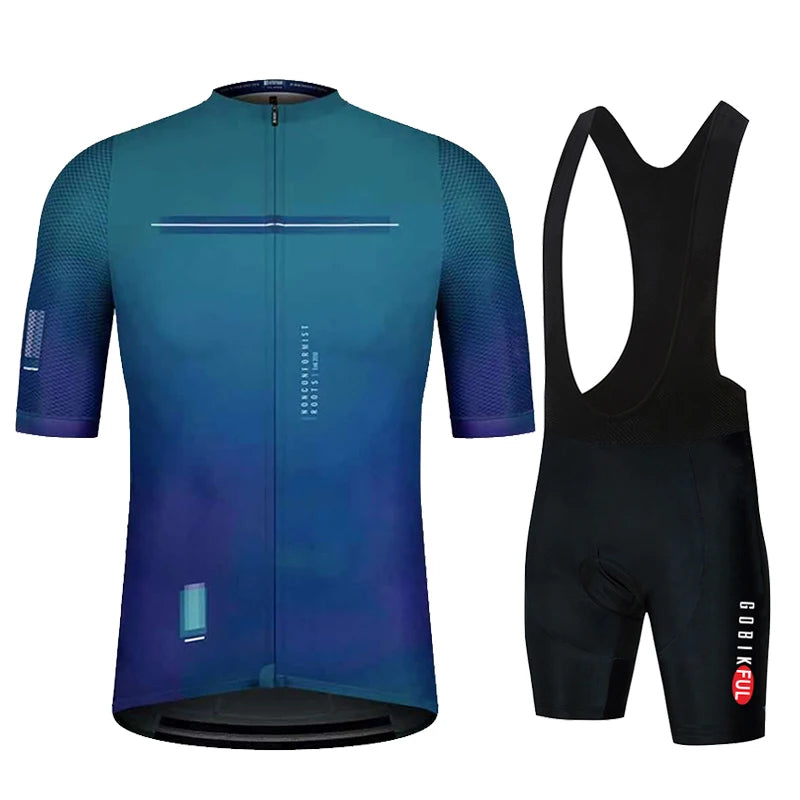 Gobikful-Cycling Jersey Set for Men, Short Sleeve, MTB Bike Suit, Bicycle Clothes, Summer, 2022