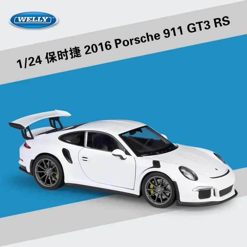 WELLY 1:24 Porsche 911 (997) GT3 RS Simulator Diecast Alloy Car Model Collectible Toy Gift