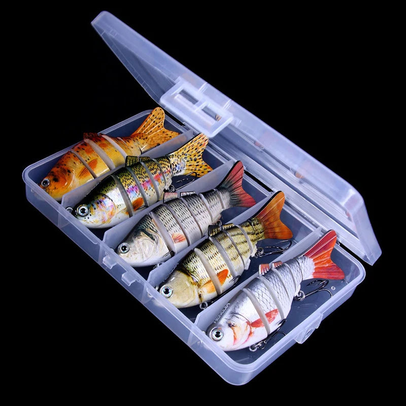 Fishing Lures for Freshwaterand Saltwat Slow Sinking Multi Jointed Swimbaits, Lifelike Lures for Bass Trout Crappie Walleye Pike