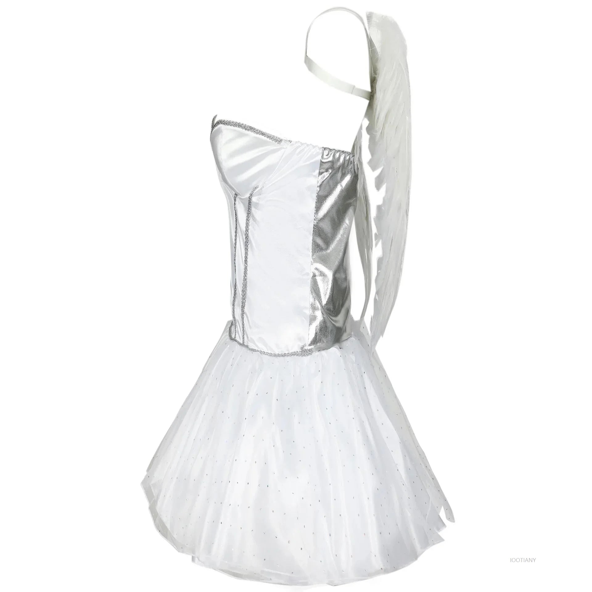 Halloween Day of the Dead Carnival Halo Wings Fallen Angel Costume Party Ballet Tutu Demon Queen Witch Cosplay Dress