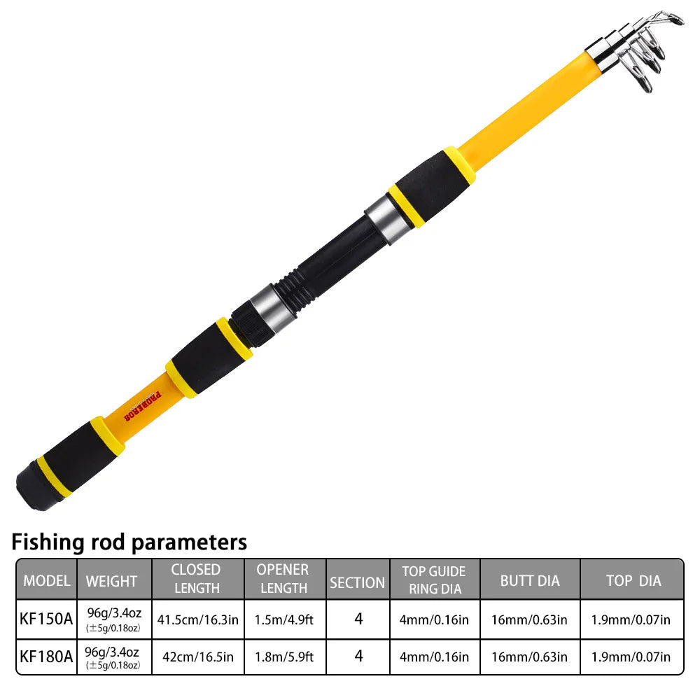 Fishing Rod And Reel Bait Full Kit 1.8M Telescopic Spinning Fishing Rod With Reel And Fishing Bait Sea Rod Set Travel Tackle