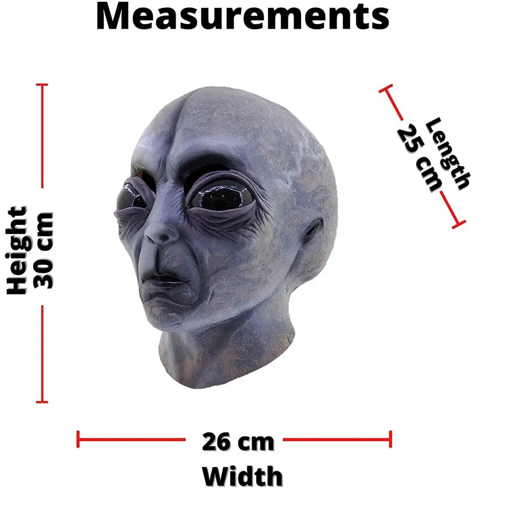 UFO Space Prop Helmet Mask Halloween Cosplay Alien Mask Latex Headdress Halloween Funny Horror Party Costume Funny Props