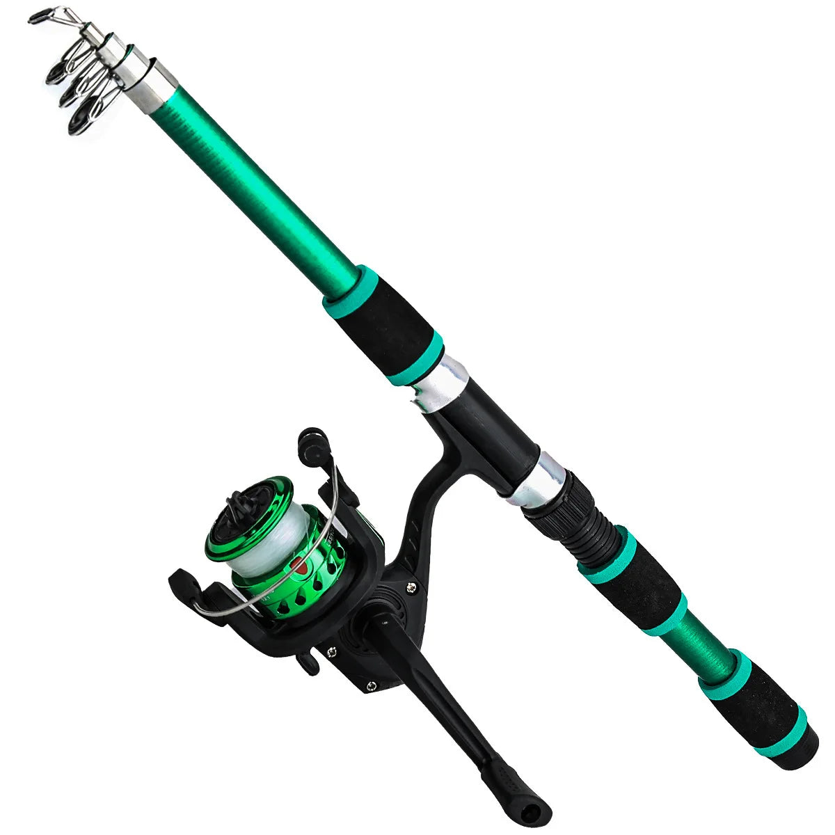 Telescopic Fishing Pole Full Portable Fishing Spinning Reels Baits Hooks 180cm Fishing Rod in Saltwater or Freshwater