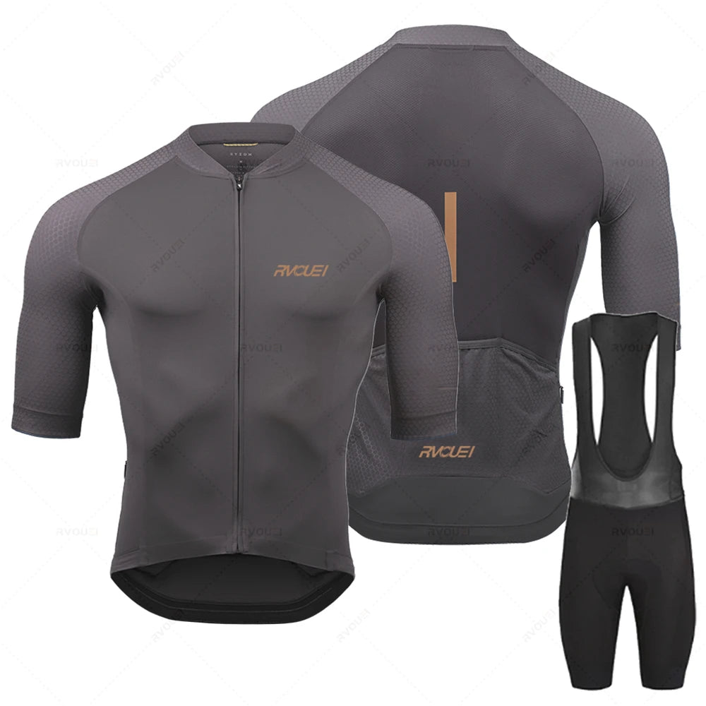 2025 Rvouei Pro Team Bicycle Clothing Men New Road Bike Wear Racing Clothes Breathable Cycling Jersey Set Ropa Ciclismo Maillot