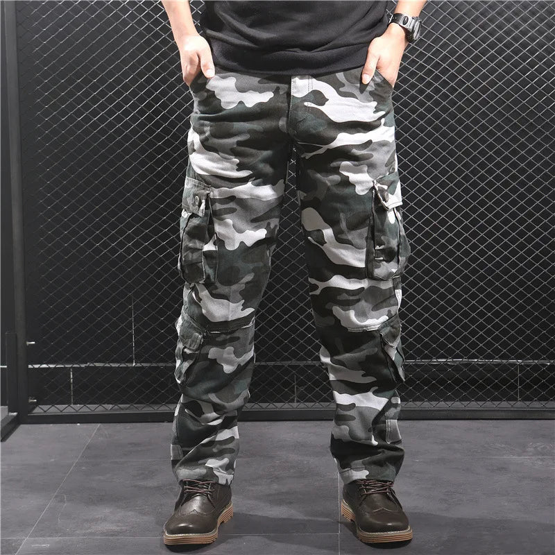 2026 Men's Cotton Cargo Pants Fashion Eight Pockets Sport Trousers Pants Male Oversize Loose Straight Streetwear Pants for Men