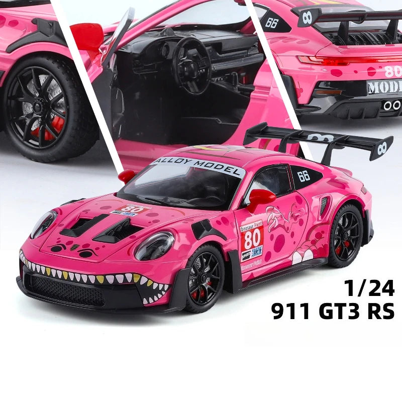1:24 911 GT3 RS Sports Car Alloy Model Diecasts Sound Light Model Car Collection Children Toy Gift Ornaments Gift