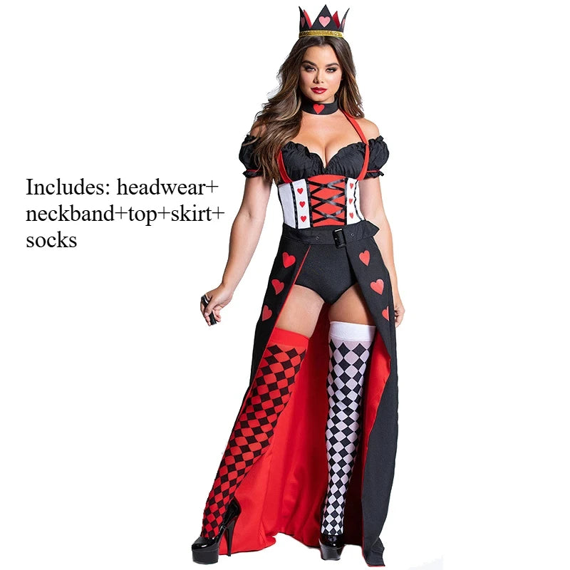 Carnival Halloween Film and TelevisionLady Alice Red Queen Costume Wonderland Characters Spooktacular Cosplay Fancy Party Dress